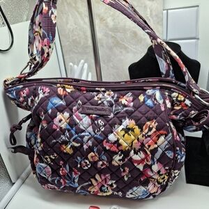 Vera Bradley Med Sized Floral Quilted Bag - Purple Like New
